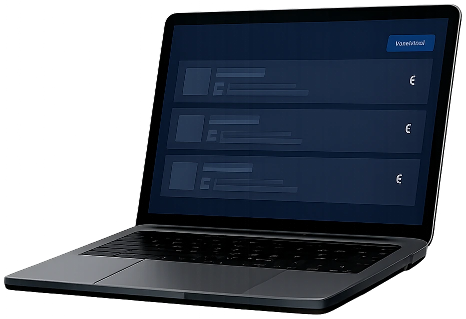 Laptop mit dem DENTGRID Softwaresystem – Übersicht der erfassten Schäden mit Kostenpositionen